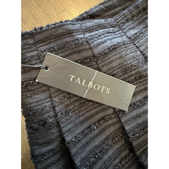 NWT Talbots Black Pleated Full Knee Length Shimmer Skirt Women’s Size 8 NEW $139 - Picture 4 of 11